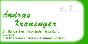 andras kroninger business card